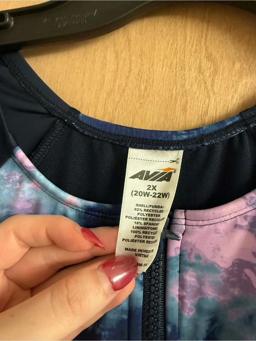 AVIA Womens Short Sleeve Rash Guard Swimsuit Sz 2X Like New